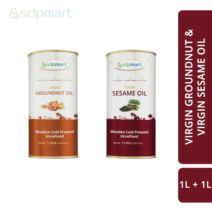 2 Liter Combo Pack | 1 Liter sesame oil & 1 Liter Peanut Oil