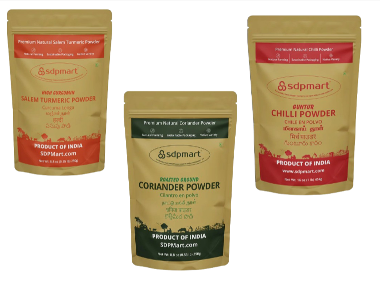 Special Combo Offer - Guntur Chilli Powder + Salem Turmeric Powder +  Coriander Powder