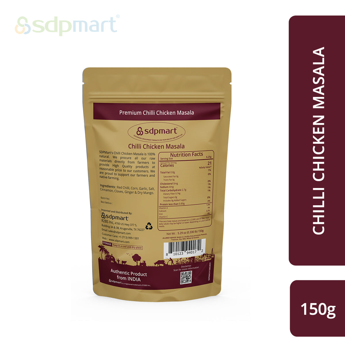 SDPMart Chilli Chicken Masala Powder 150 Gms - SDPMart