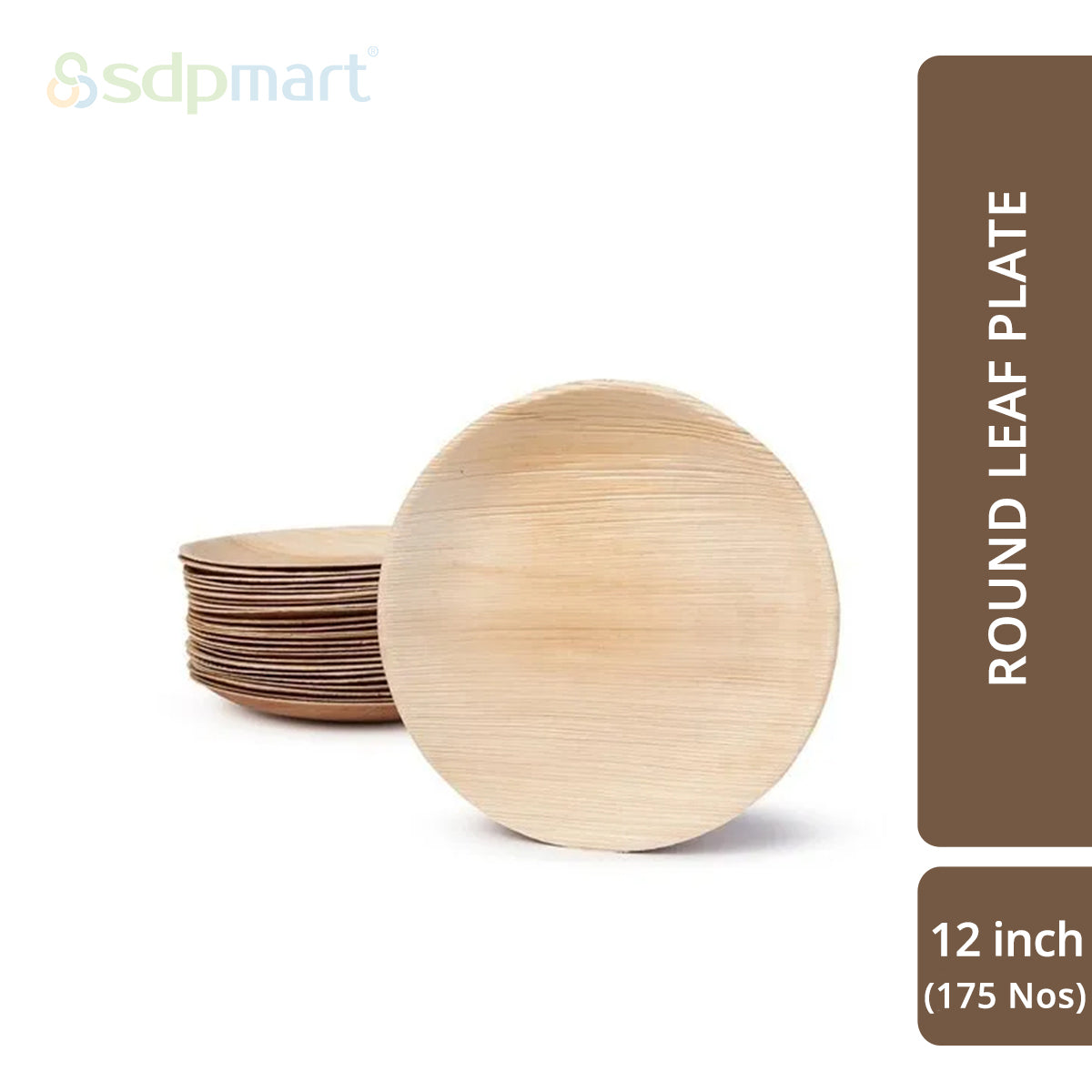 SDPMart Premium Palm Leaf Plate Round 12 INCH - SDPMart