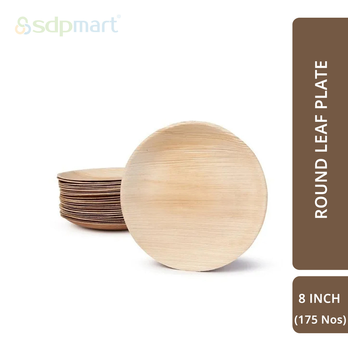 SDPMart Premium Palm Leaf Plates Round 8 INCH - SDPMart