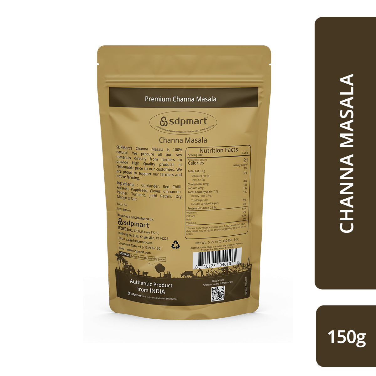 SDPMart Chana Masala Powder 150 Gms - SDPMart