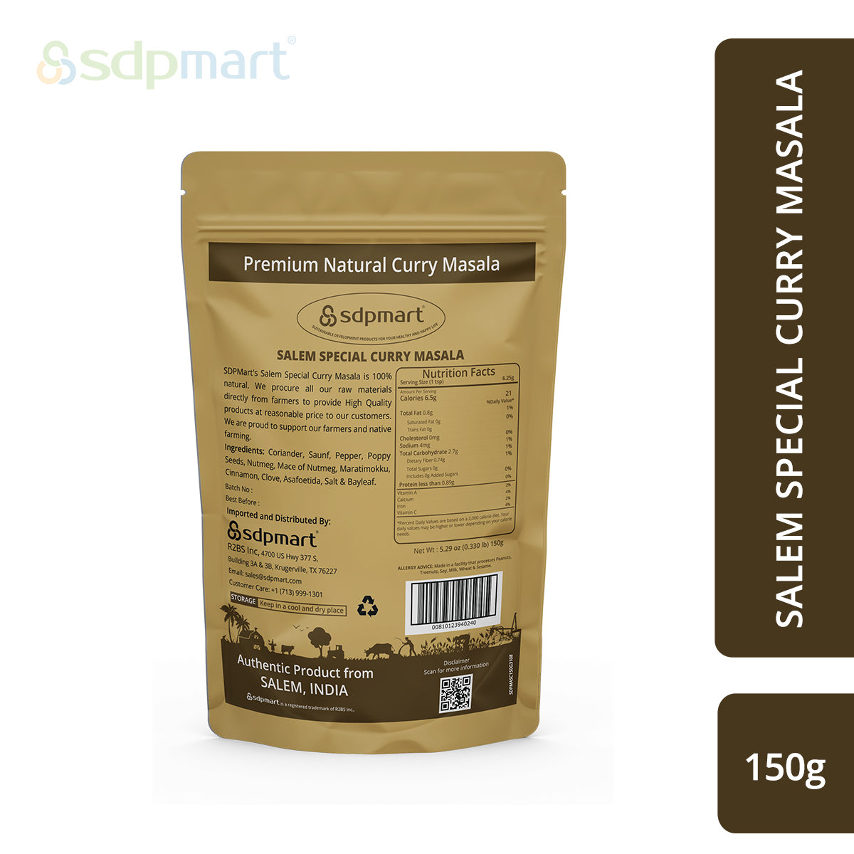 SDPMart Premium Salem Curry Masala 150 Gms - SDPMart