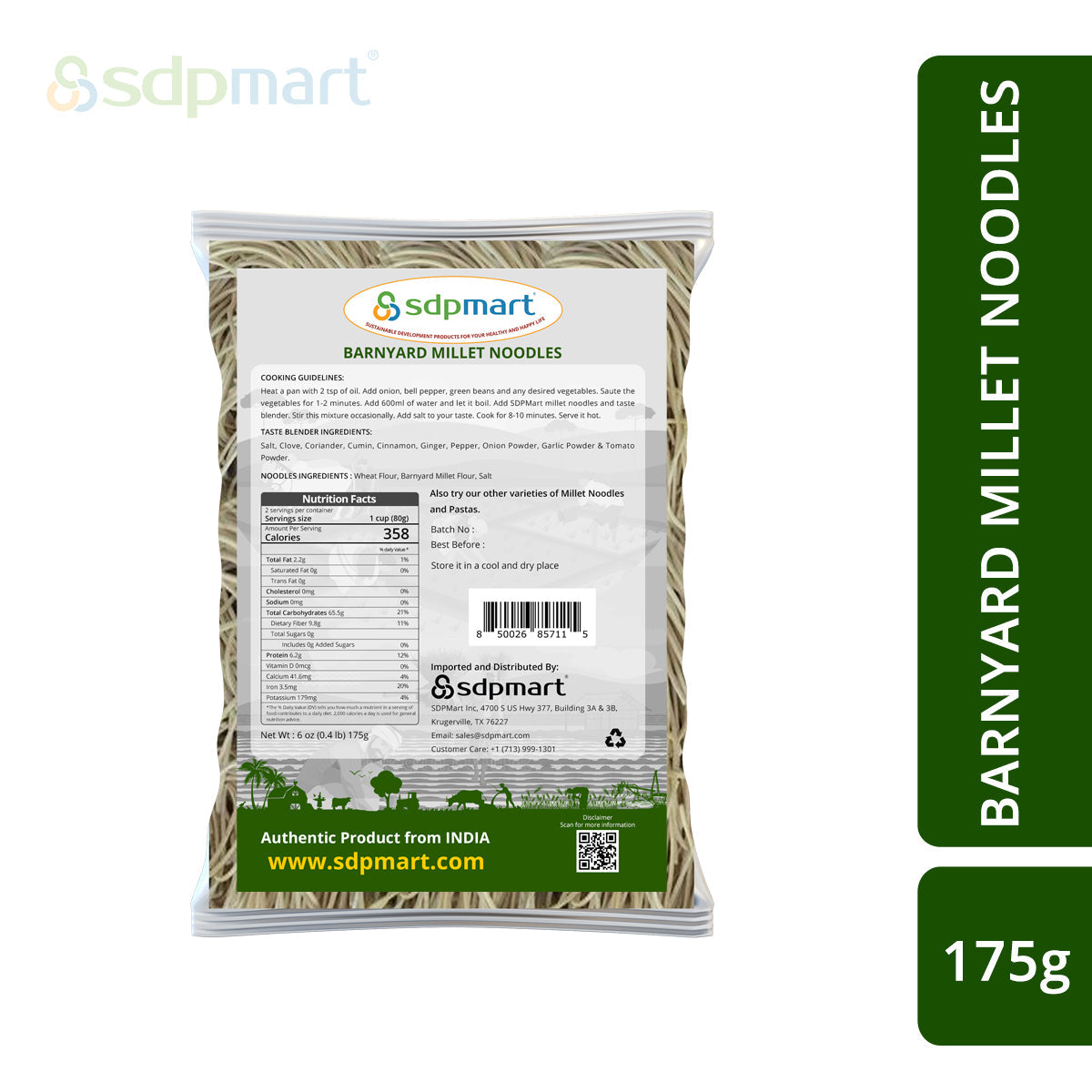 SDPMart Barnyard Millet Noodles 175 Gms - SDPMart