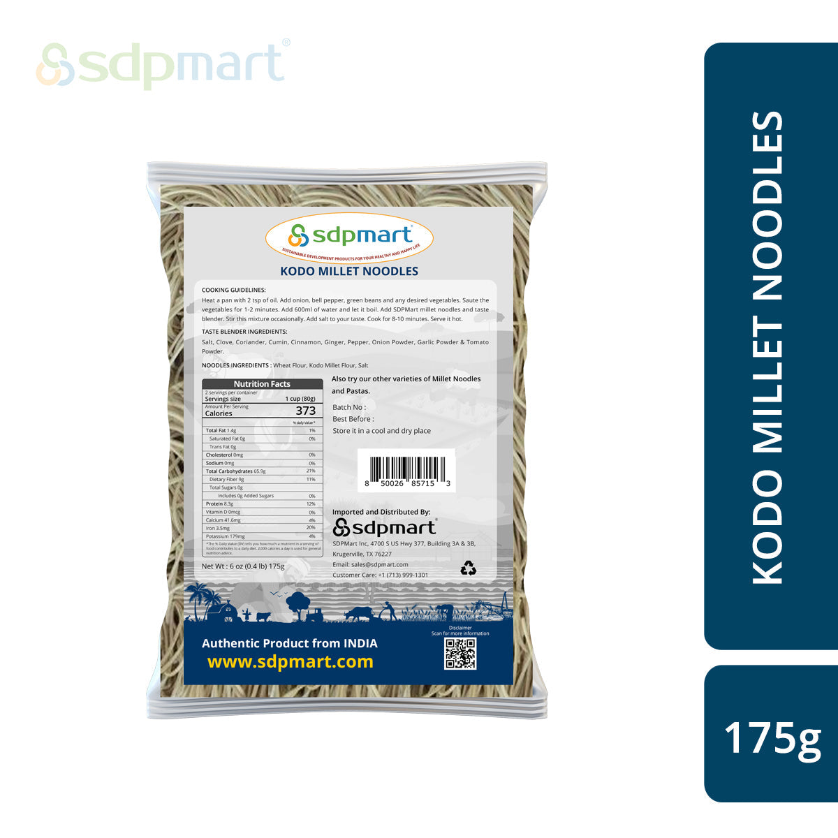 SDPMart Kodo Millet Noodles 175 Gms - SDPMart