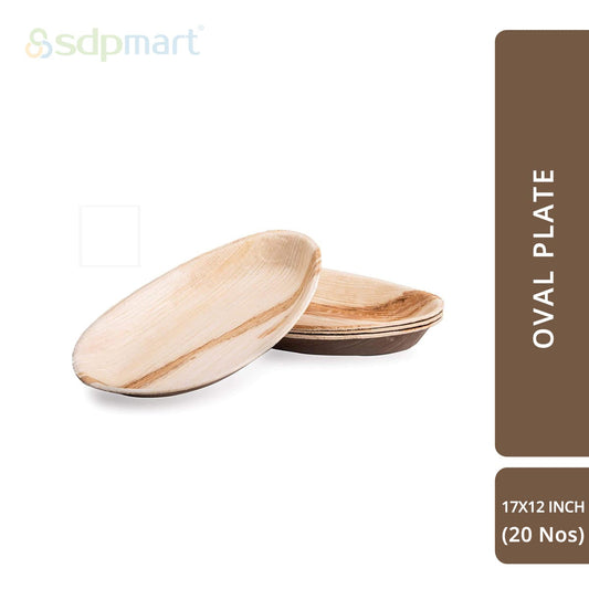 SDPMart Premium Palm Leaf Plate Oval 17X12 INCH - SDPMart