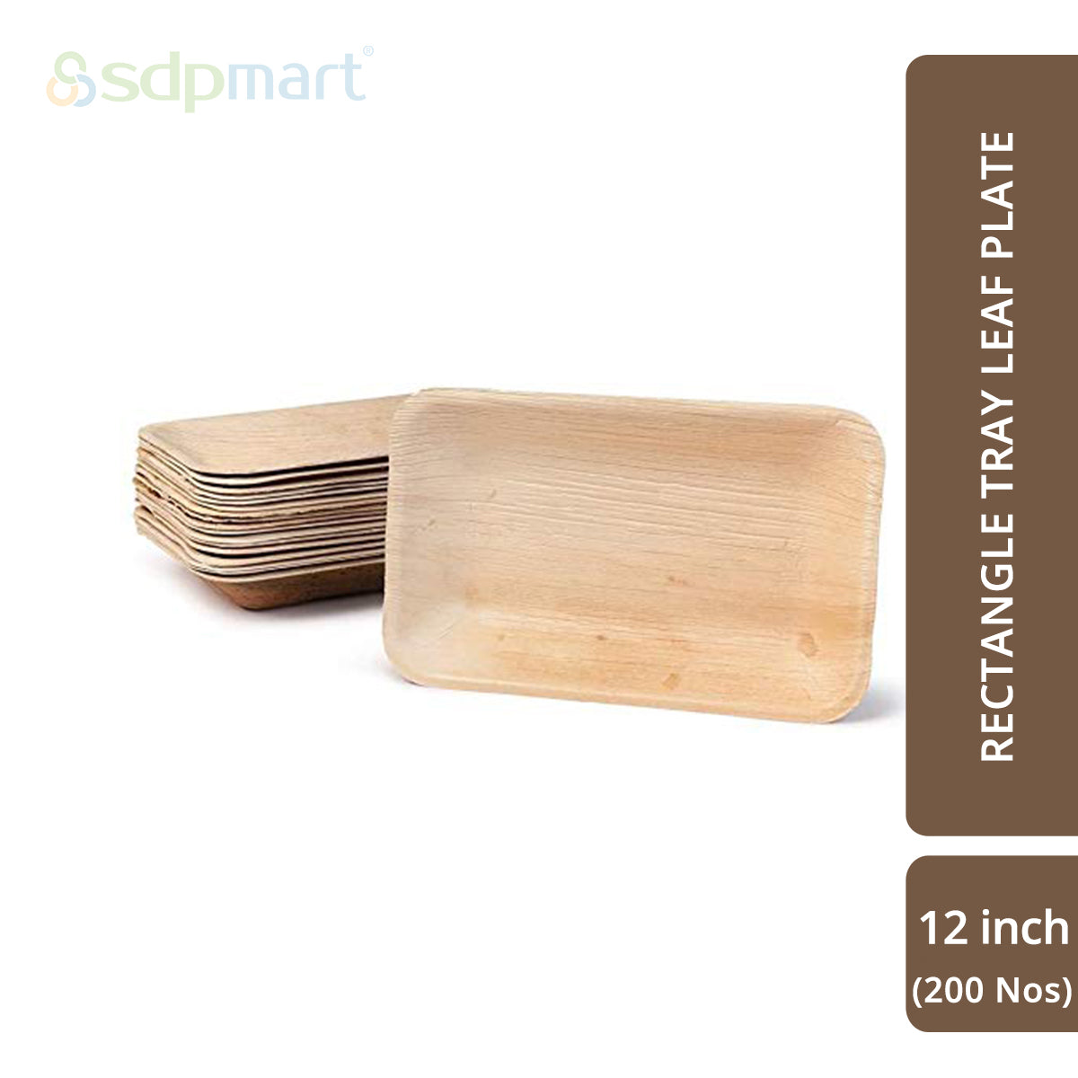 SDPMart Premium Palm Leaf Plate Rectangle Tray 12 INCH - SDPMart