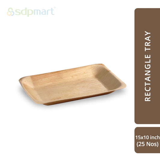 SDPMart Premium Palm Leaf Plate Rectangle Tray 15X10 INCH - SDPMart