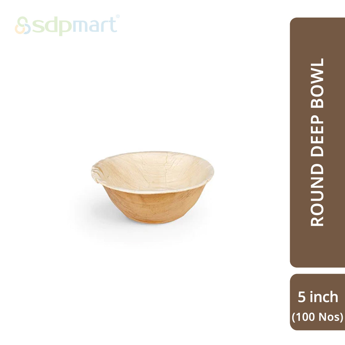 SDPMart Premium Palm Leaf Plate Round Deep Bowl 5 INCH - SDPMart