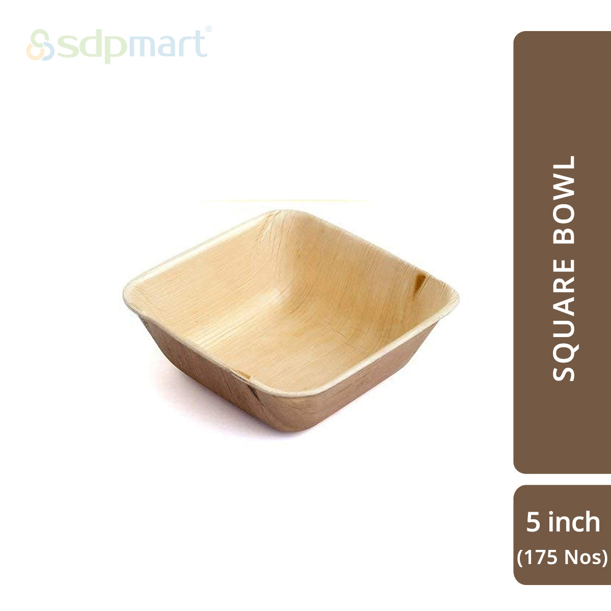 SDPMart Premium Palm Leaf Plate Square Bowl 5 INCH - SDPMart