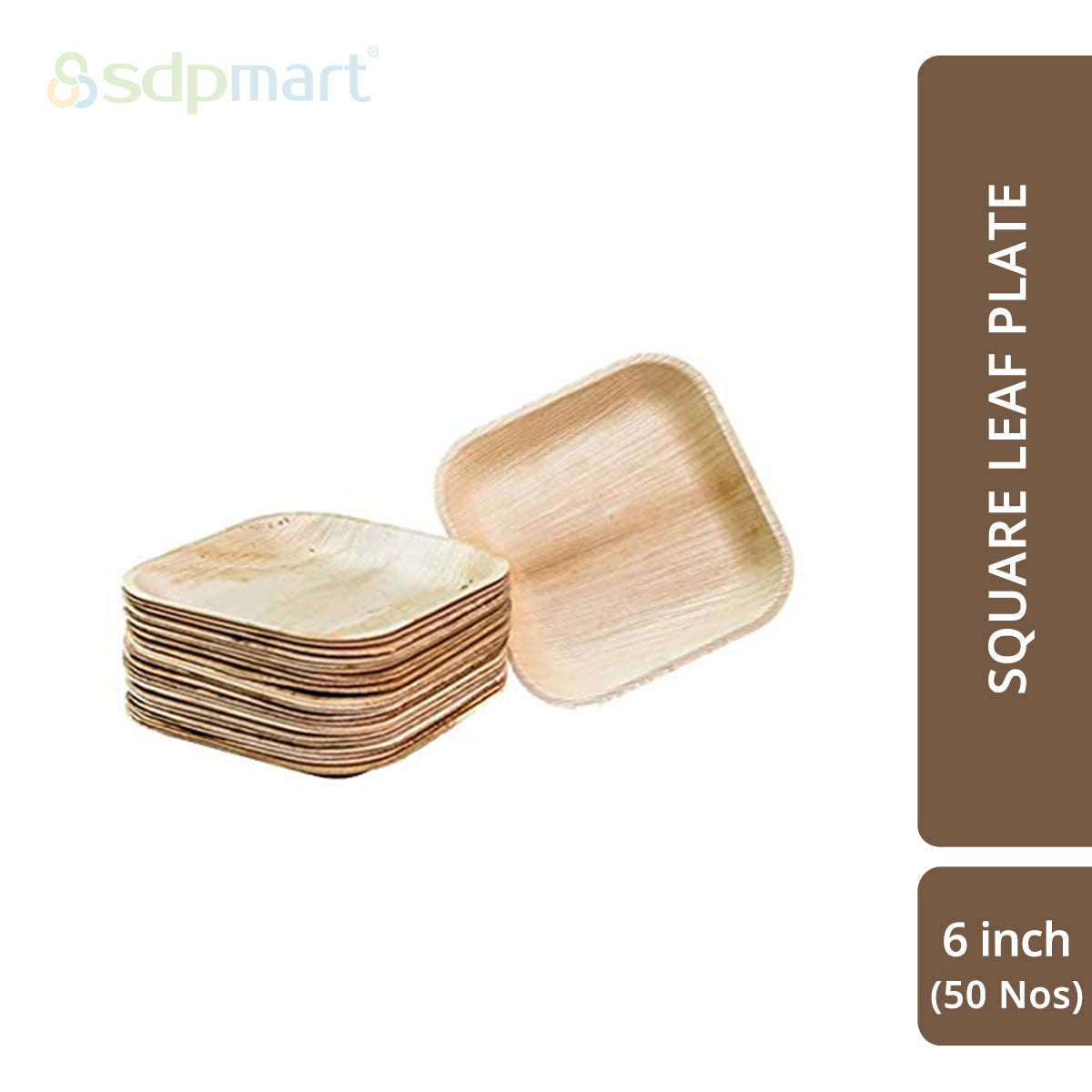 SDPMart Premium Palm Leaf Plate Square 6 INCH - SDPMart